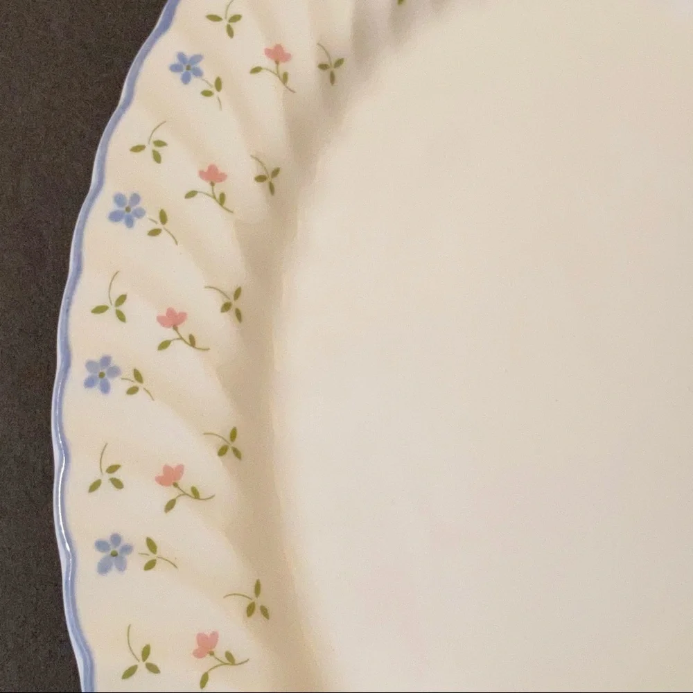 JOHNSON BROTHERS MELODY WHITE FLORAL CHINA PLATTER 12” HOME DINING SERVEWARE